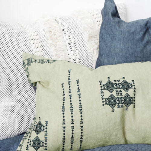 House Doctor - Pillowcase, Inka, Green, l: 40 cm, w: cm +Pillow stuffing, 40x60 cm, 640 g