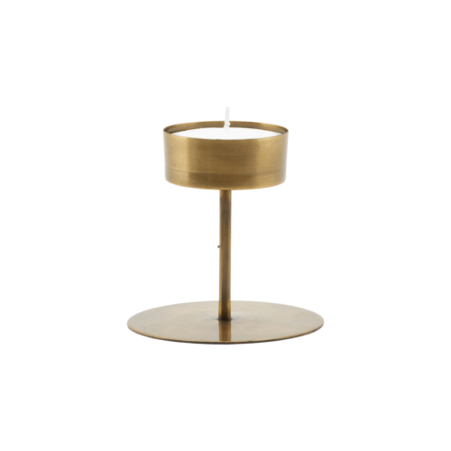 House Doctor - Candle stand, Anit, Antique brass, dia: 10,5 cm, h: 10 cm