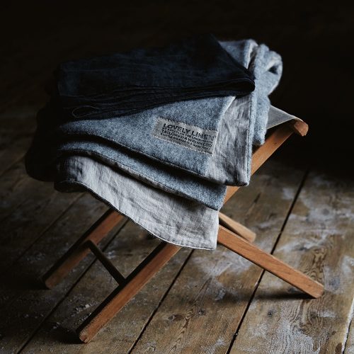 Lovely Linen - Grå / Natural Wool Pläd 140x220
