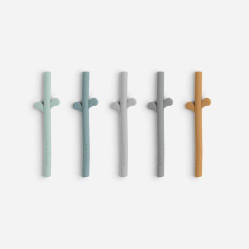 Done By Deer - Peekaboo silicone straw 5-pack Blue mix