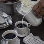 Ernst - Kaffekopp med fat, porslin, sand